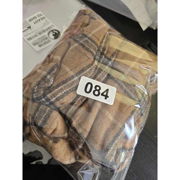 With Love Ymi Fleece Shacket Woman's M Y2K Brown Tan Plaid Bella Swan Granola - Picture 8 of 8